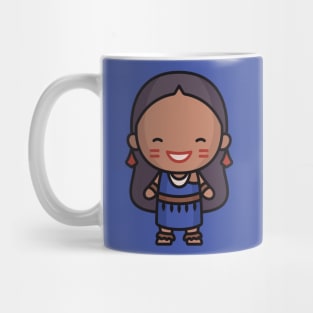 Cute Ecuadorian Girl in Traditional Clothing Cartoon Mug